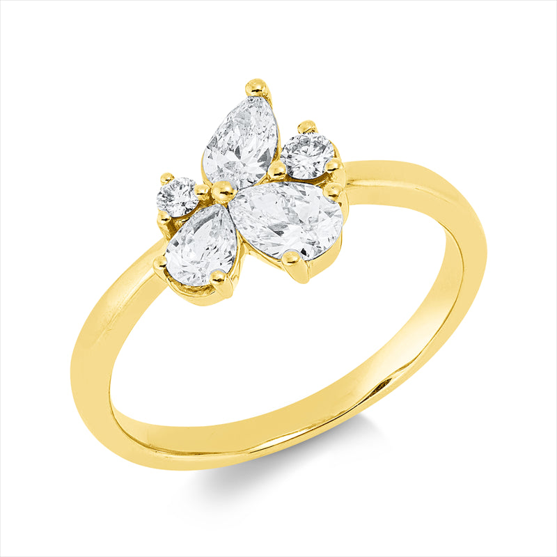 Ring    aus 750/-18 Karat Gelbgold mit 5 Diamanten 0