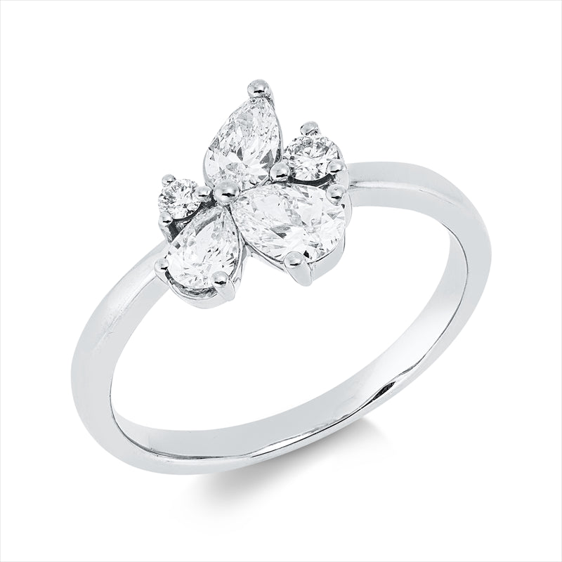 Ring    aus 750/-18 Karat Weißgold mit 5 Diamanten 0