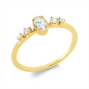 Ring    aus 750/-18 Karat Gelbgold mit 5 Diamanten 0