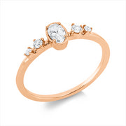 Ring    aus 750/-18 Karat Rotgold mit 5 Diamanten 0