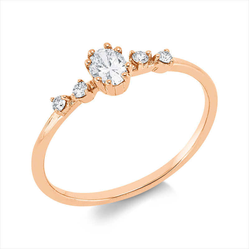 Ring    aus 750/-18 Karat Rotgold mit 5 Diamanten 0