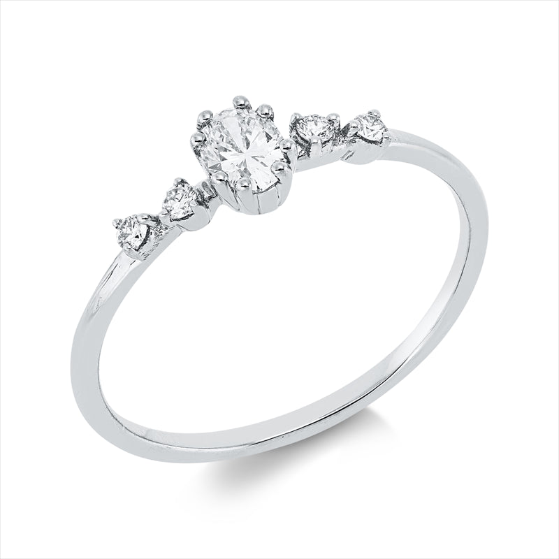 Ring    aus 750/-18 Karat Weißgold mit 5 Diamanten 0