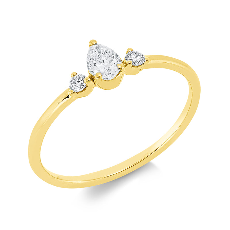 Ring    aus 750/-18 Karat Gelbgold mit 3 Diamanten 0