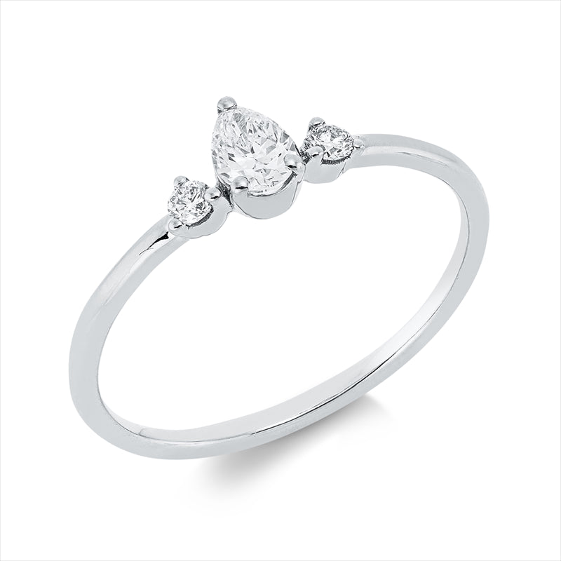 Ring    aus 750/-18 Karat Weißgold mit 3 Diamanten 0