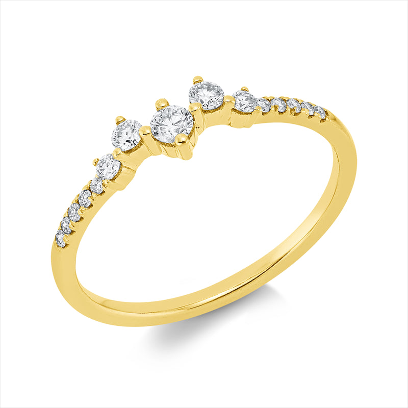 Ring    aus 750/-18 Karat Gelbgold mit 15 Diamanten 0
