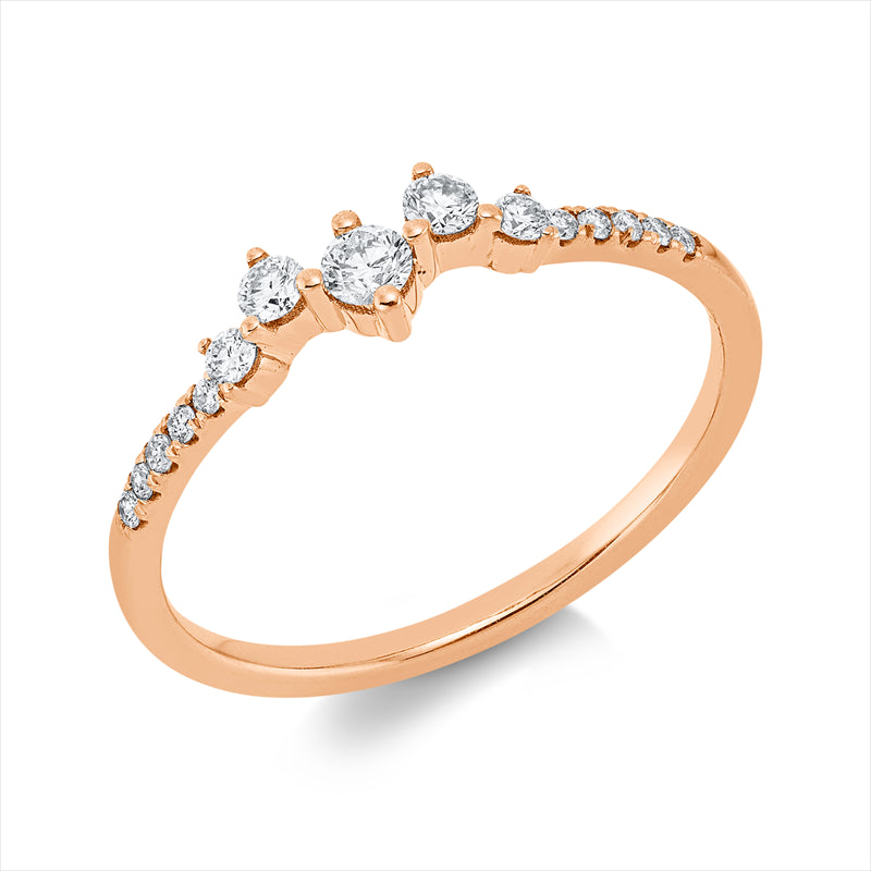 Ring    aus 750/-18 Karat Rotgold mit 15 Diamanten 0