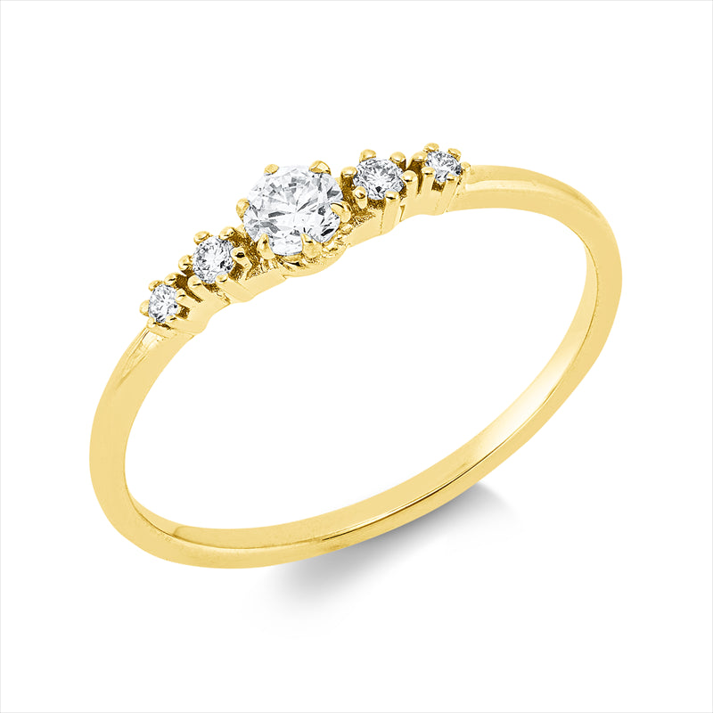 Ring    aus 750/-18 Karat Gelbgold mit 5 Diamanten 0