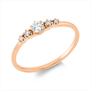 Ring    aus 750/-18 Karat Rotgold mit 5 Diamanten 0