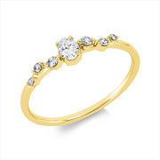 Ring    aus 750/-18 Karat Gelbgold mit 7 Diamanten 0