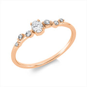 Ring    aus 750/-18 Karat Rotgold mit 7 Diamanten 0