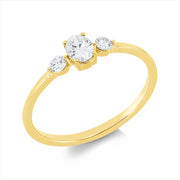 Ring    aus 750/-18 Karat Gelbgold mit 3 Diamanten 0