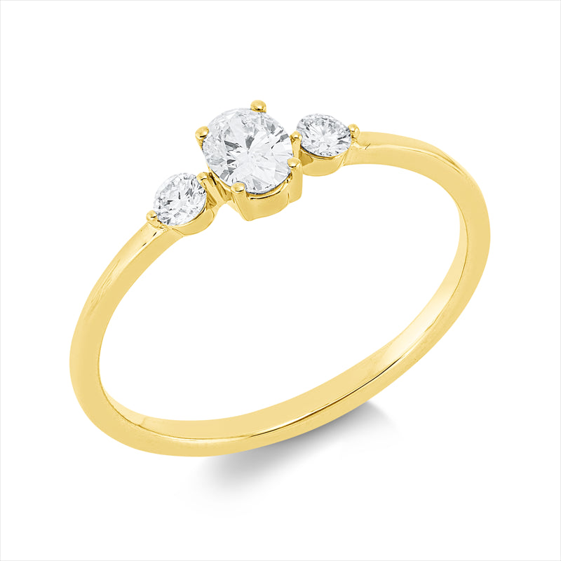 Ring    aus 750/-18 Karat Gelbgold mit 3 Diamanten 0
