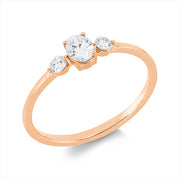 Ring    aus 750/-18 Karat Rotgold mit 3 Diamanten 0