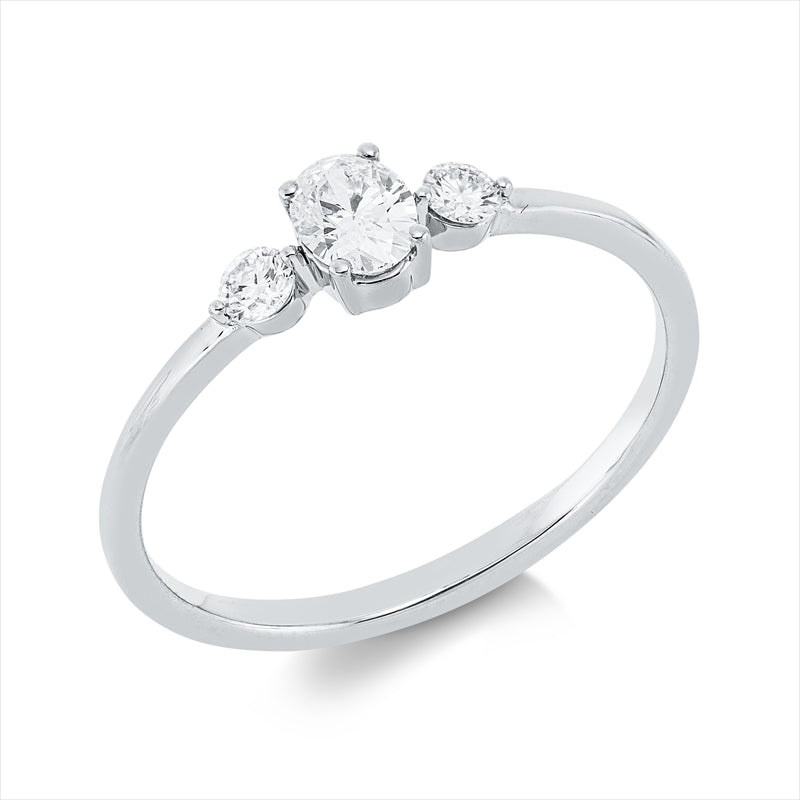 Ring    aus 750/-18 Karat Weißgold mit 3 Diamanten 0