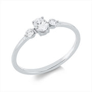 Ring    aus 750/-18 Karat Weißgold mit 3 Diamanten 0