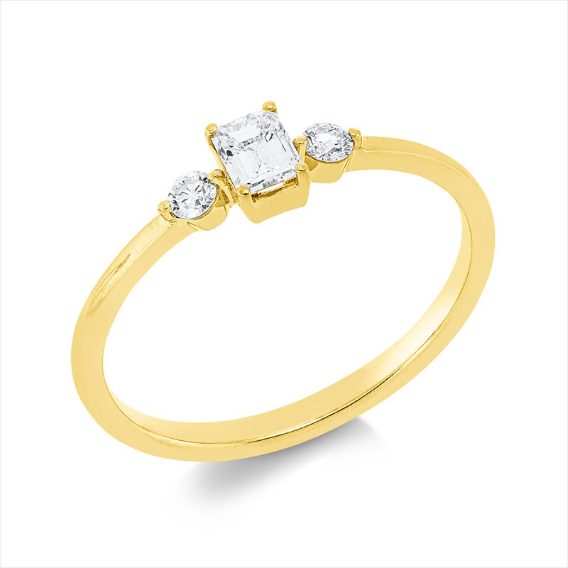Ring    aus 750/-18 Karat Gelbgold mit 3 Diamanten 0