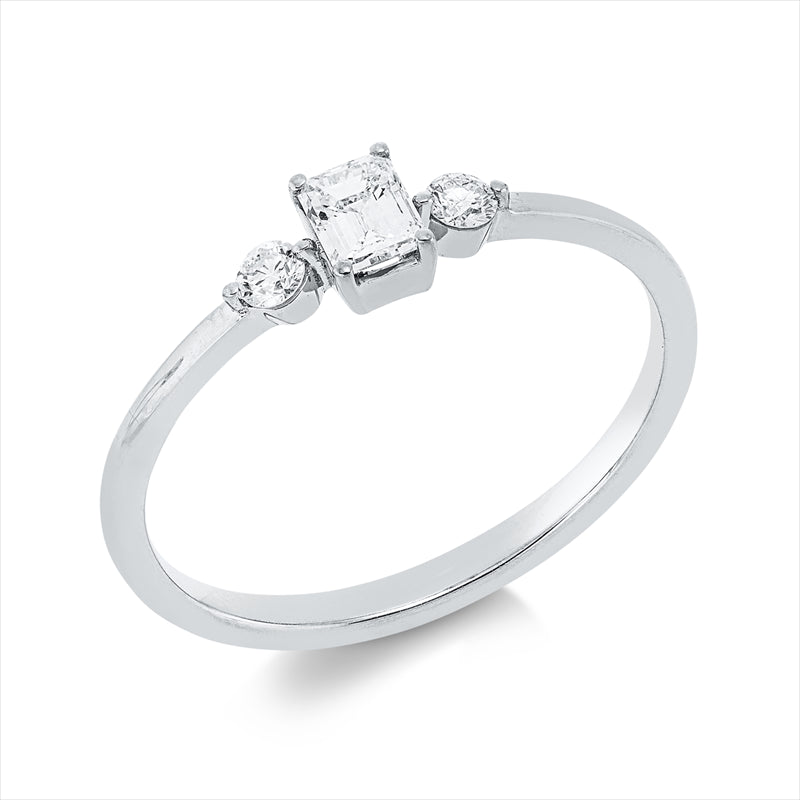 Ring    aus 750/-18 Karat Weißgold mit 3 Diamanten 0