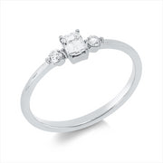 Ring    aus 750/-18 Karat Weißgold mit 3 Diamanten 0