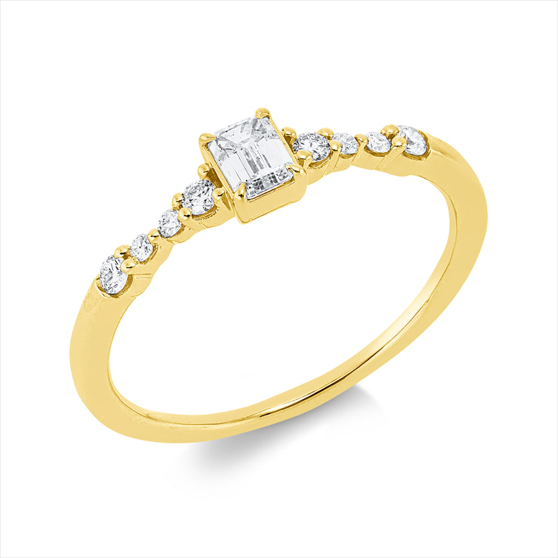 Ring    aus 750/-18 Karat Gelbgold mit 9 Diamanten 0