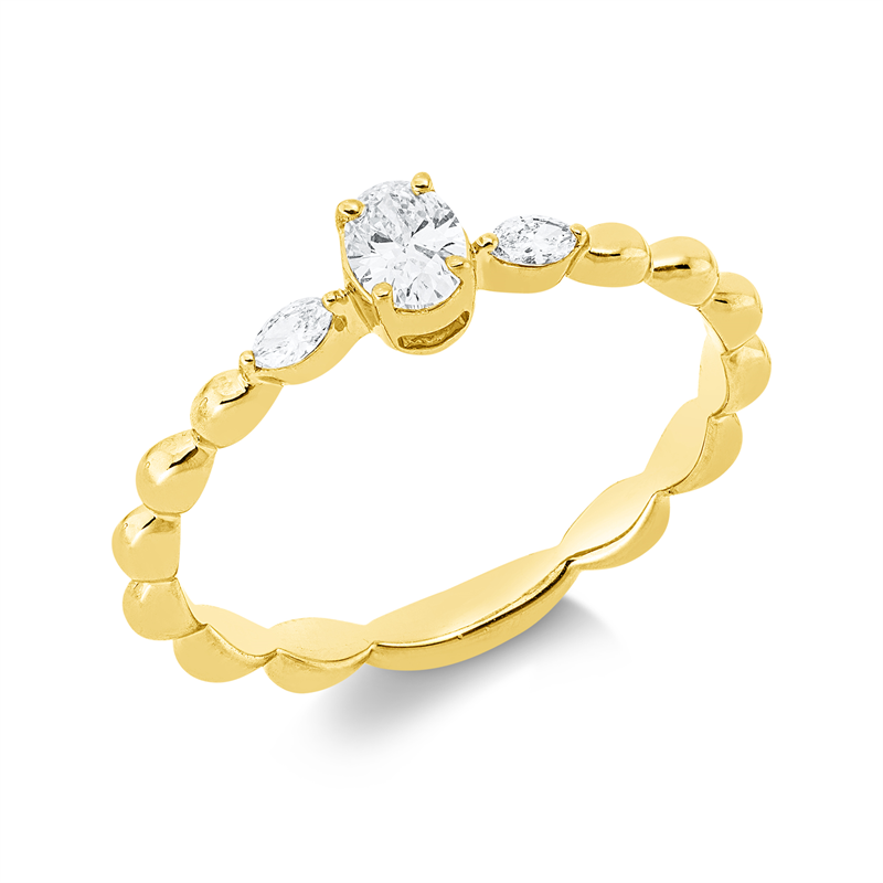 Ring    aus 750/-18 Karat Gelbgold mit 3 Diamanten 0
