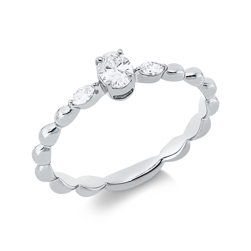 Ring    aus 750/-18 Karat Weißgold mit 3 Diamanten 0