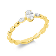 Ring    aus 750/-18 Karat Gelbgold mit 3 Diamanten 0