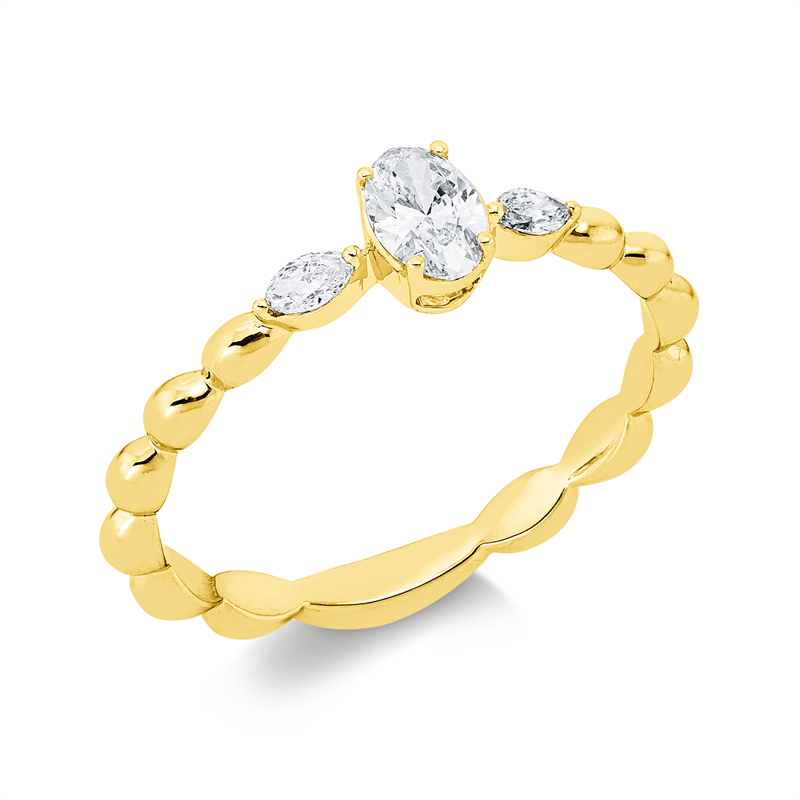 Ring    aus 750/-18 Karat Gelbgold mit 3 Diamanten 0