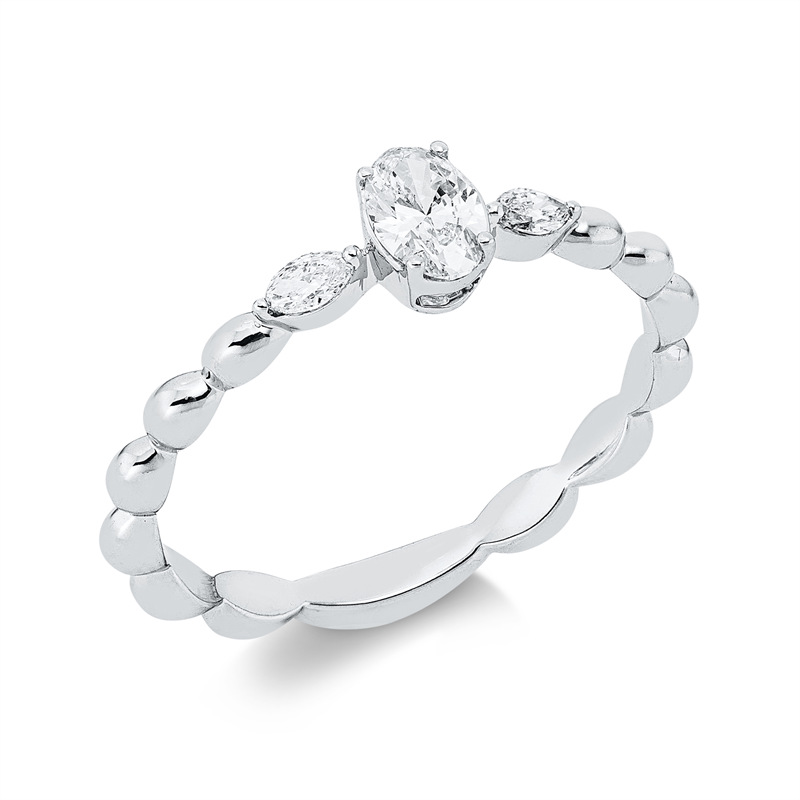 Ring    aus 750/-18 Karat Weißgold mit 3 Diamanten 0