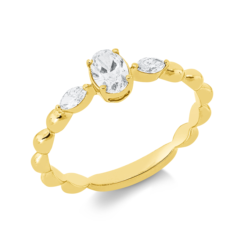 Ring    aus 750/-18 Karat Gelbgold mit 3 Diamanten 0