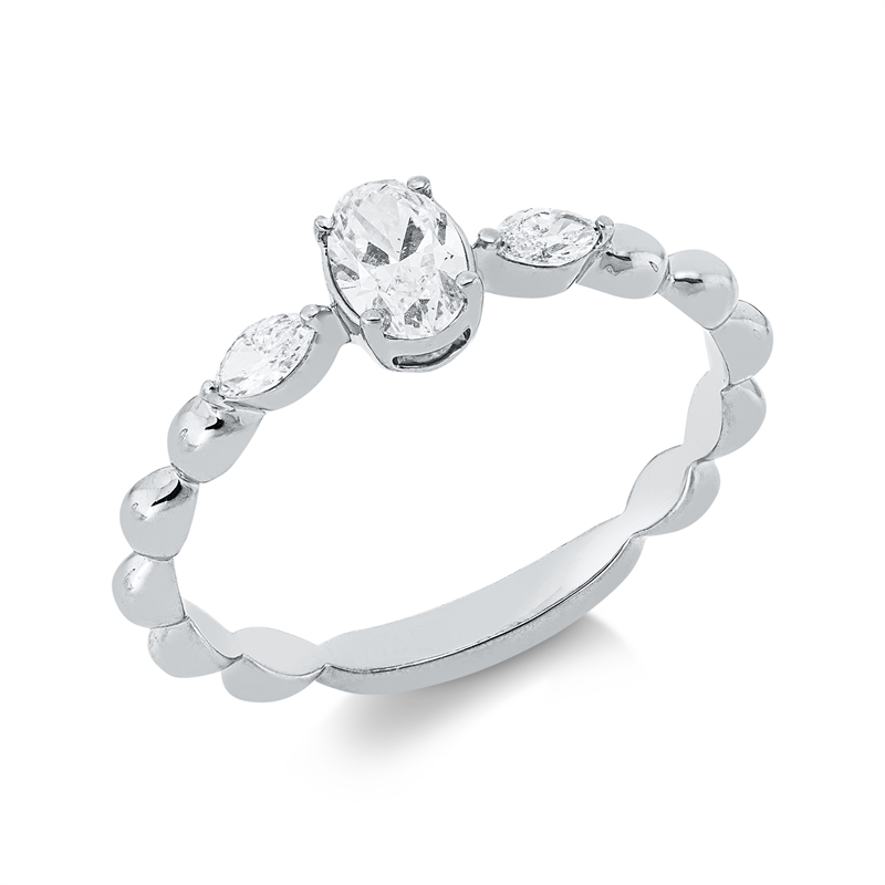 Ring    aus 750/-18 Karat Weißgold mit 3 Diamanten 0