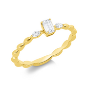 Ring    aus 750/-18 Karat Gelbgold mit 3 Diamanten 0
