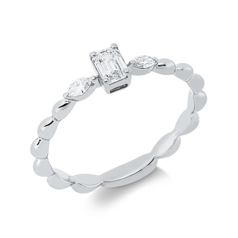 Ring    aus 750/-18 Karat Weißgold mit 3 Diamanten 0