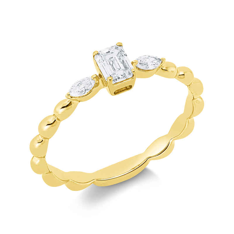 Ring    aus 750/-18 Karat Gelbgold mit 3 Diamanten 0
