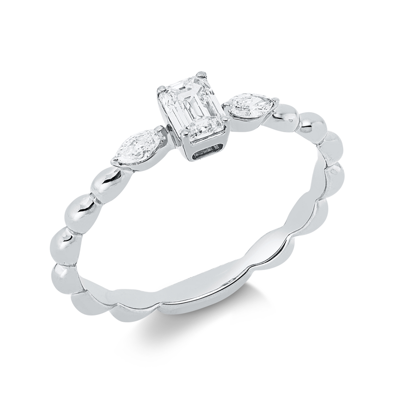 Ring    aus 750/-18 Karat Weißgold mit 3 Diamanten 0