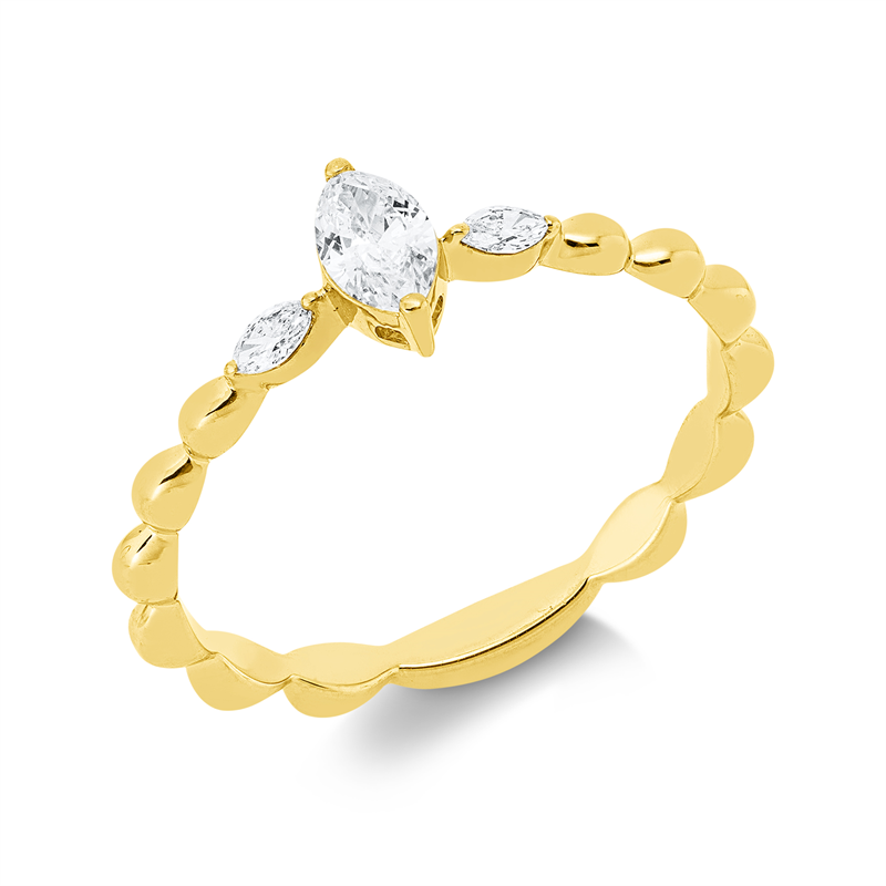 Ring    aus 750/-18 Karat Gelbgold mit 3 Diamanten 0