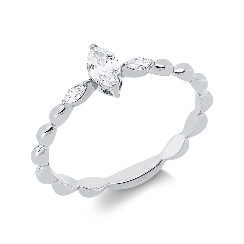 Ring    aus 750/-18 Karat Weißgold mit 3 Diamanten 0