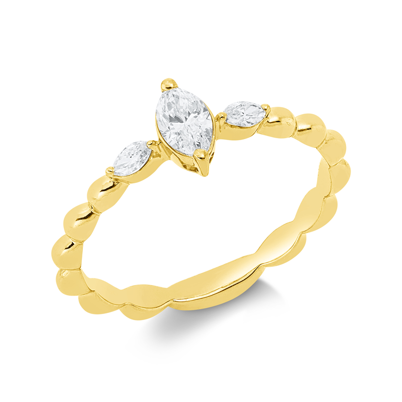 Ring    aus 750/-18 Karat Gelbgold mit 3 Diamanten 0