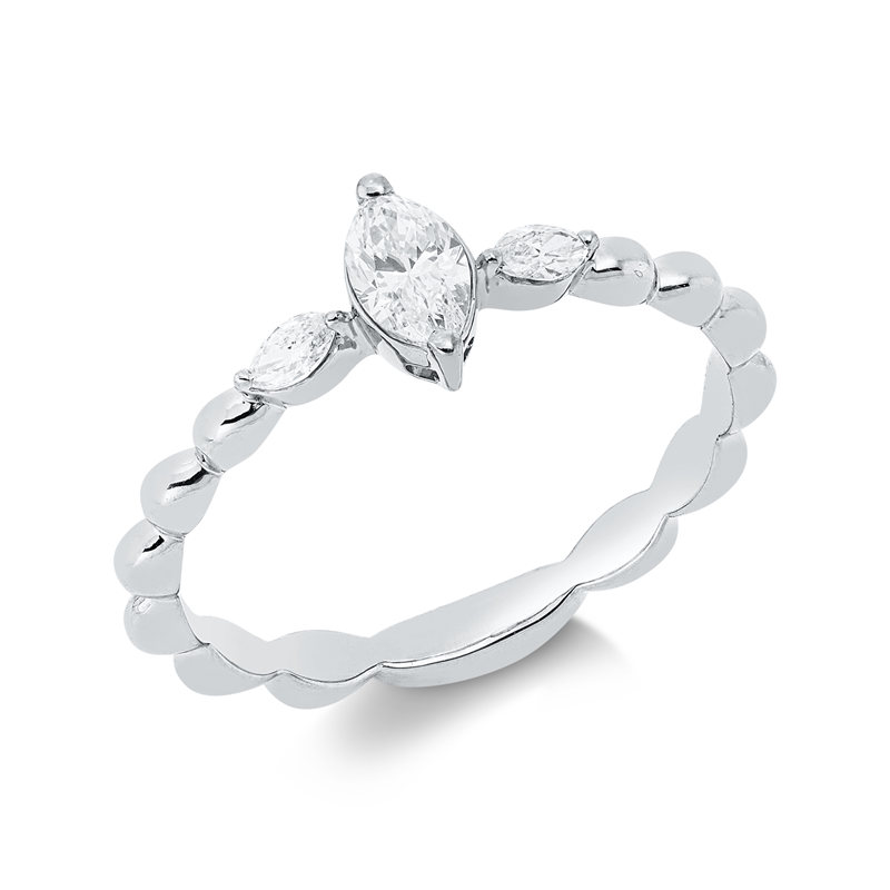 Ring    aus 750/-18 Karat Weißgold mit 3 Diamanten 0
