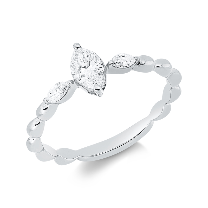 Ring    aus 750/-18 Karat Weißgold mit 3 Diamanten 0
