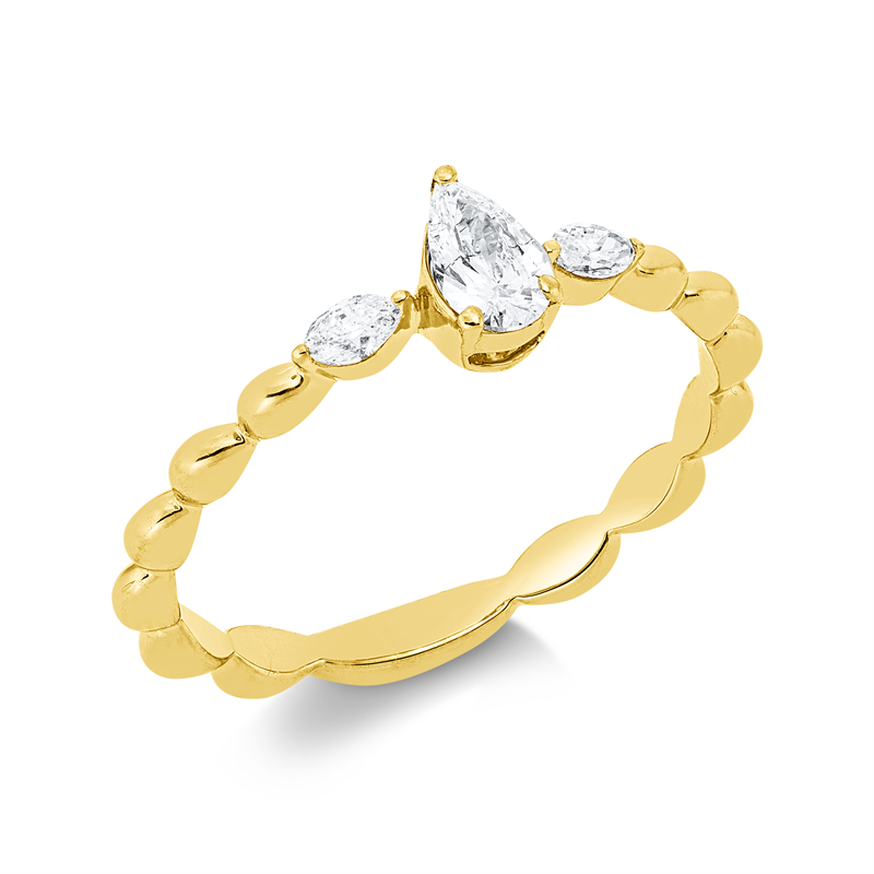 Ring    aus 750/-18 Karat Gelbgold mit 3 Diamanten 0
