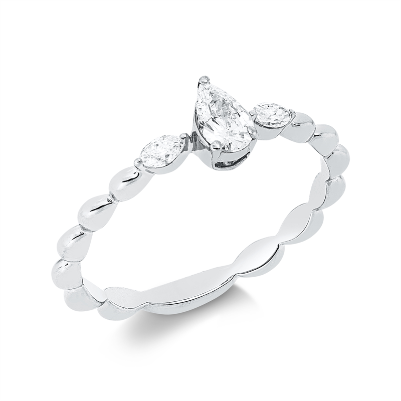 Ring    aus 750/-18 Karat Weißgold mit 3 Diamanten 0