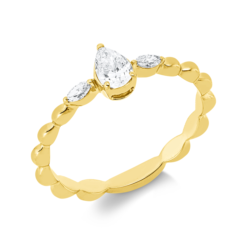Ring    aus 750/-18 Karat Gelbgold mit 3 Diamanten 0