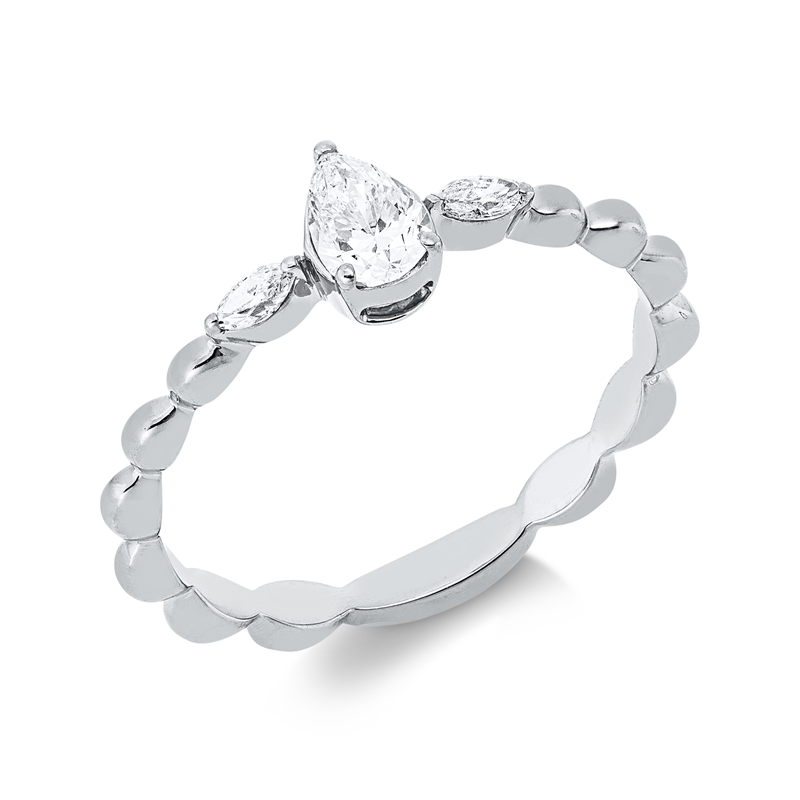 Ring    aus 750/-18 Karat Weißgold mit 3 Diamanten 0