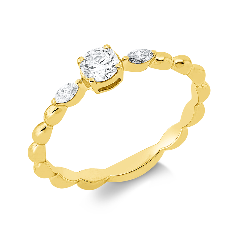 Ring    aus 750/-18 Karat Gelbgold mit 3 Diamanten 0