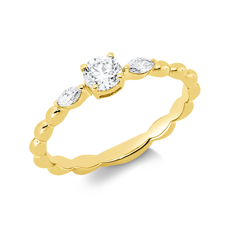 Ring    aus 750/-18 Karat Gelbgold mit 3 Diamanten 0