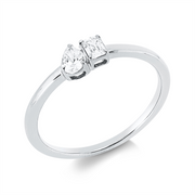 Ring    aus 750/-18 Karat Weißgold mit 2 Diamanten 0