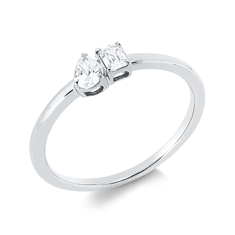 Ring    aus 750/-18 Karat Weißgold mit 2 Diamanten 0