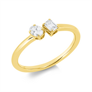 Ring    aus 750/-18 Karat Gelbgold mit 2 Diamanten 0