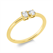 Ring    aus 750/-18 Karat Gelbgold mit 2 Diamanten 0