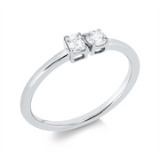 Ring    aus 750/-18 Karat Weißgold mit 2 Diamanten 0